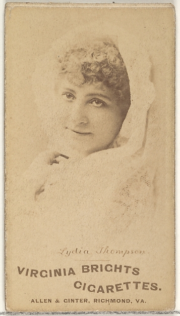 Allen & Ginter, Lydia Thompson, from the Actors and Actresses series (N45, Type 1) for Virginia Brights Cigarettes