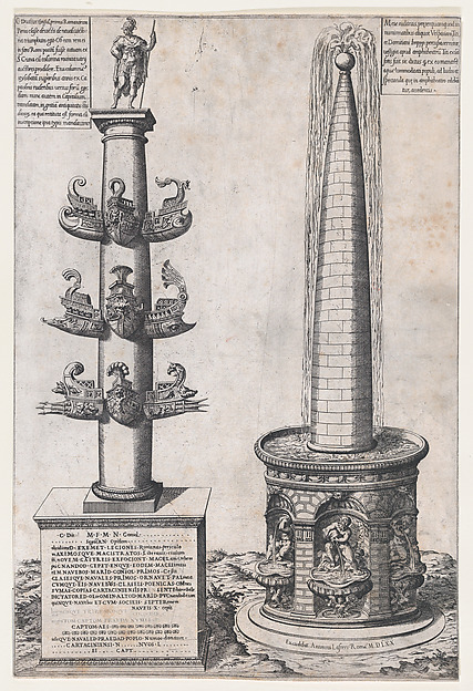 Anonymous, Column of Dilius and Obelisque Fountain