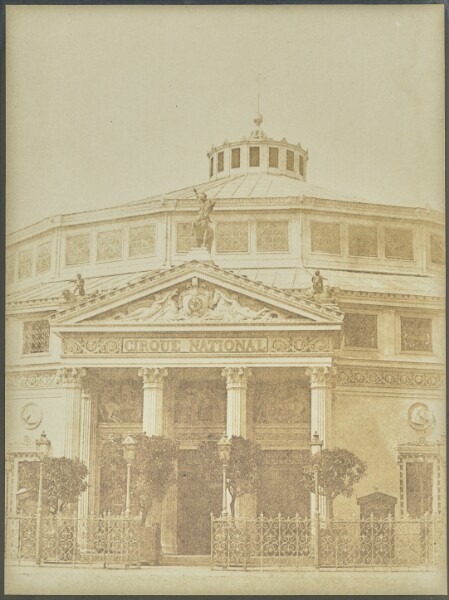 Hippolyte Bayard, [Façade of the Cirque National, Paris]