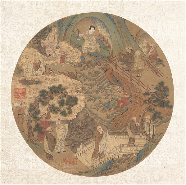 Unidentified artist, Guanyin and the sixteen luohans