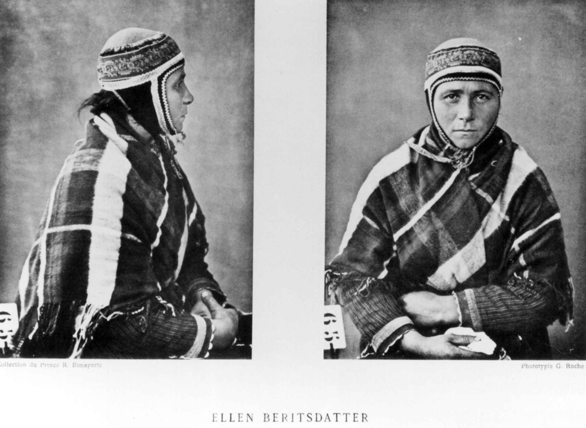 G. Roche, Roland Bonaparte sin samling. Portrett av Ellen Beritsdatter. Inngår i Bonapartes sameportretter som nr. 65. Bonaparte