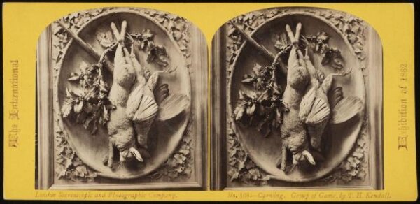 Unknown, A sculpted carving entitled 'Group of Game' by T.H. Kendall