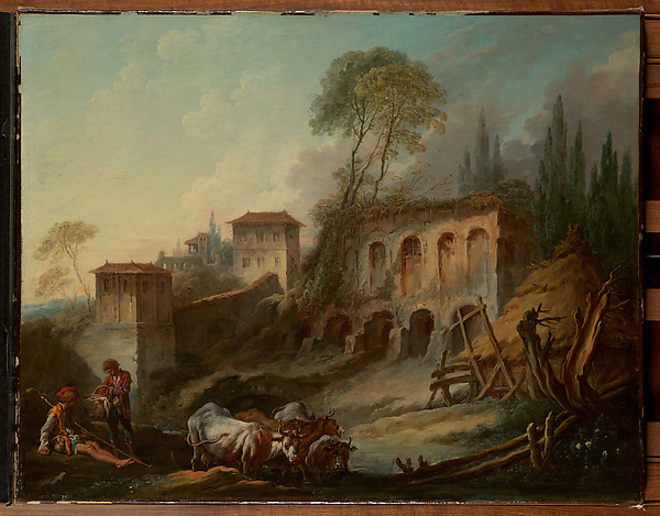 François Boucher, Imaginary Landscape with the Palatine Hill from Campo Vaccino