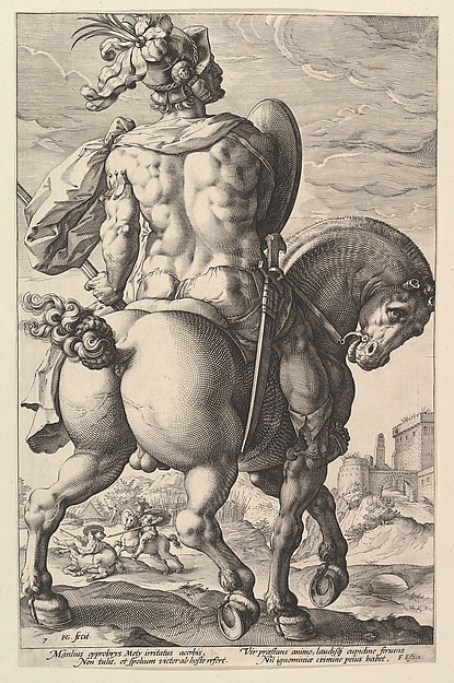 Hendrick Goltzius, Titus Manlius, from "The Roman Heroes"