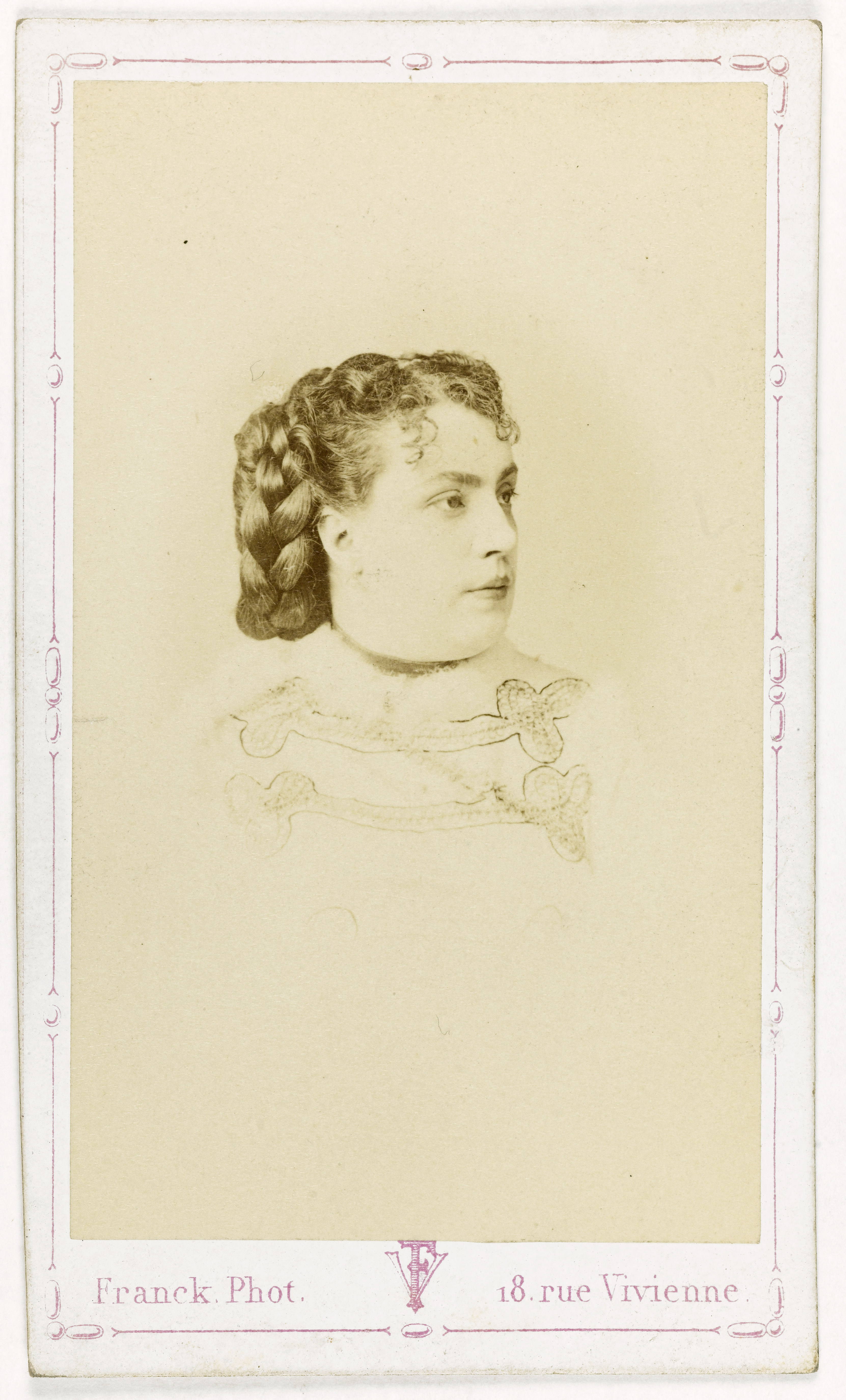 Franck, Portrait de Thérésa, (Emma Thérèse dite Valadon, épouse de Mr Guilloreau, 1837-1913), chanteuse comique.