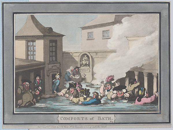Thomas Rowlandson, Comforts of Bath, Plate 7