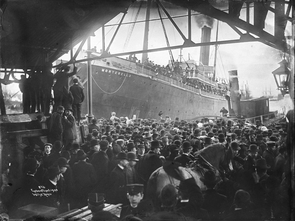 Anders Beer Wilse, Prot: Avgang Emigrantskib Montebello Mai 1903
