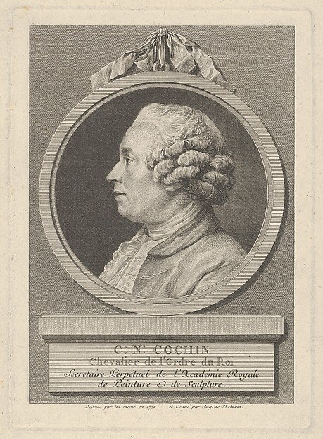 Augustin de Saint-Aubin, Portrait of Charles-Nicolas Cochin II