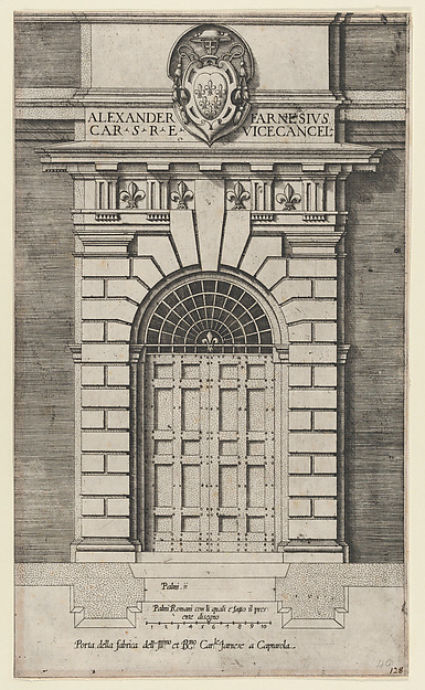 Anonymous, Porta della fabrica of the Farnese Palace, Caprarola, from "Speculum Romanae Magnificentiae"