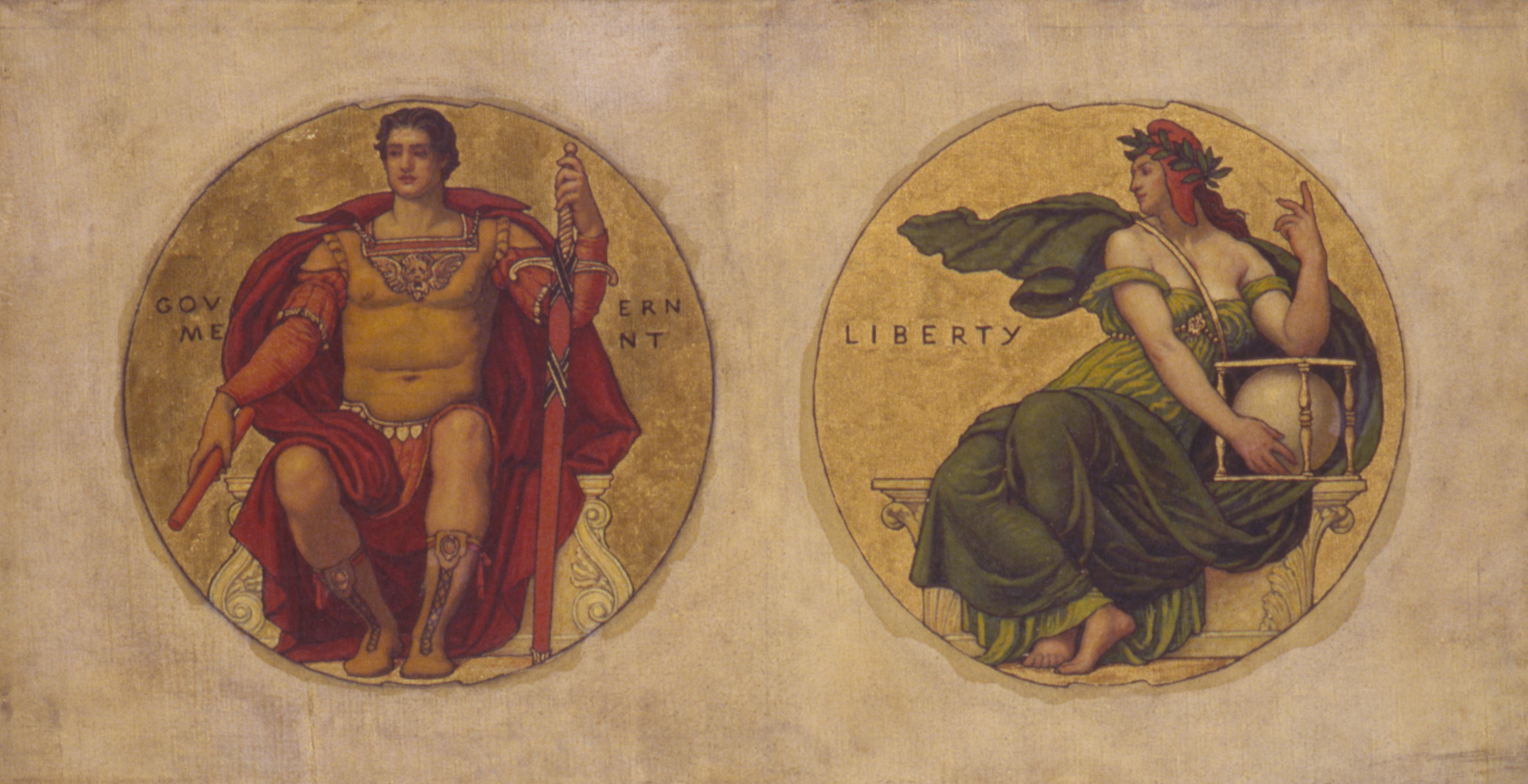 Kenyon Cox, Study for mosaic in the Wisconsin State Capital "Government and Liberty"
