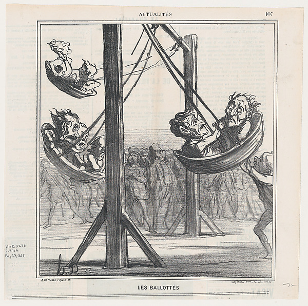 Honoré Daumier, Run-off elections, from 'News of the day,' published in Le Charivari, May 28, 1869