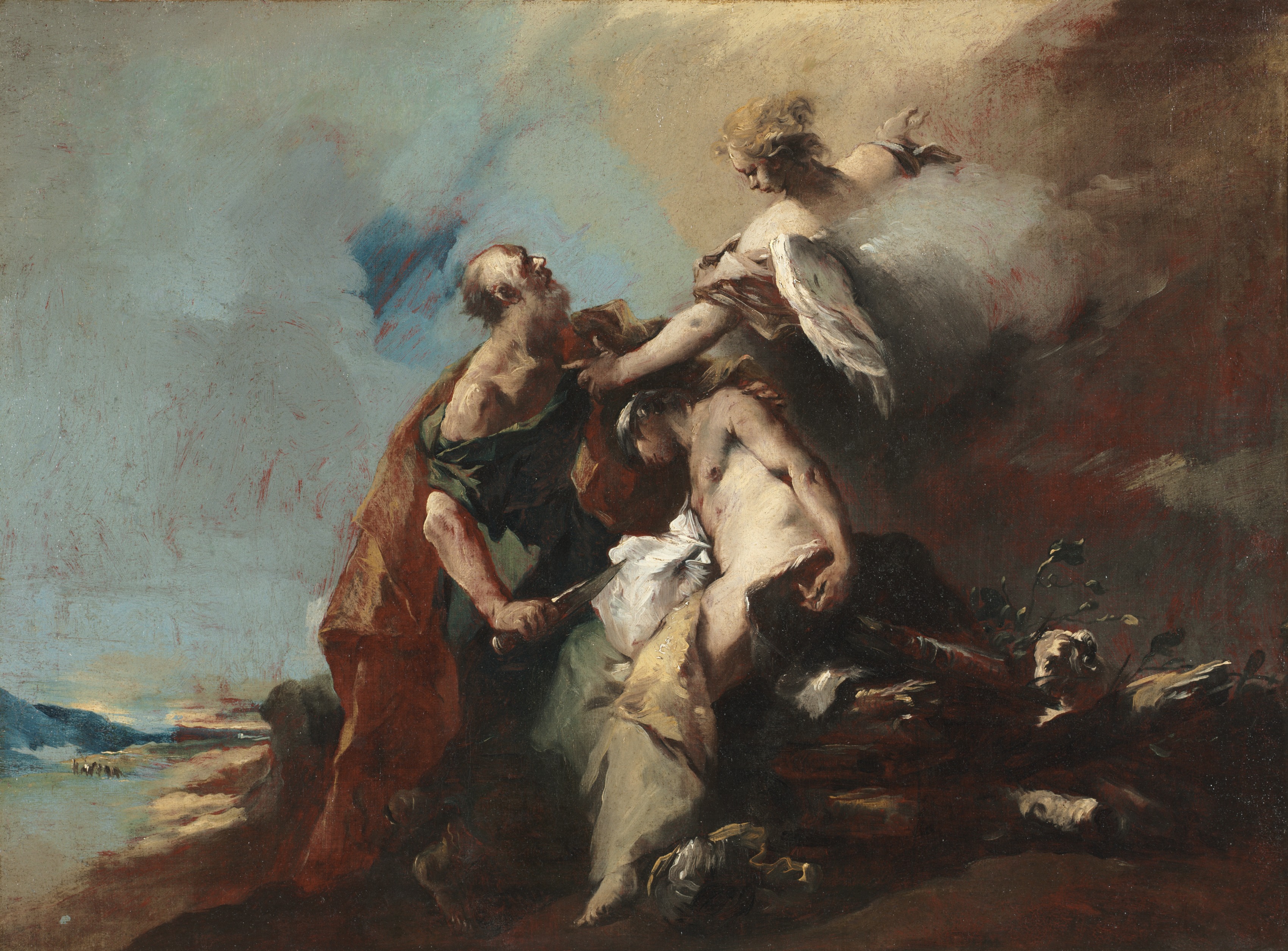 Francesco Guardi, The Sacrifice of Isaac, Tobias and the Angel, The Angels Appearing to Abraham, Abraham Welcoming the Three Angels (painting series)