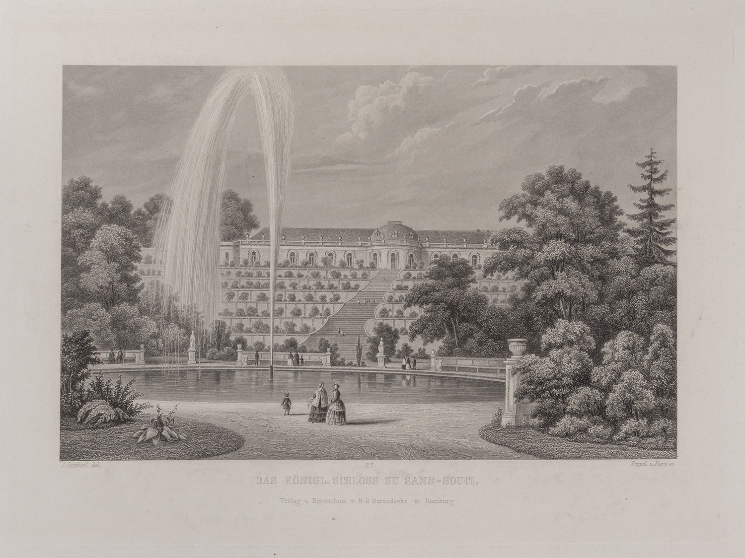 B. S. Berendsohn (Hamburg), Potsdam-Sanssouci: Schloss Sanssouci (Brandenburgisches Album, Blatt 25)