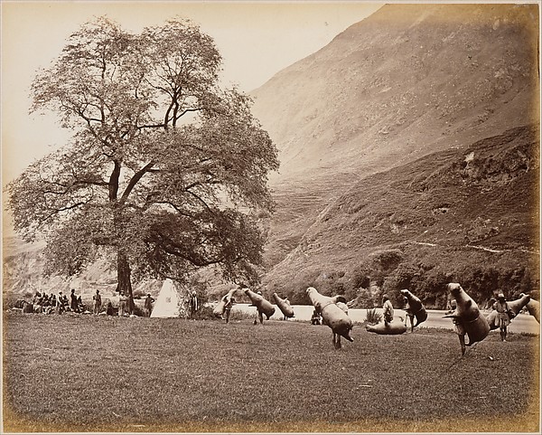 Samuel Bourne, [Mussucks for Crossing the Beas River Below Bajoura]