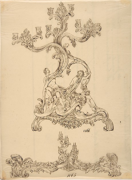 Anonymous, French, 19th century, Designs for Two Candelabras
