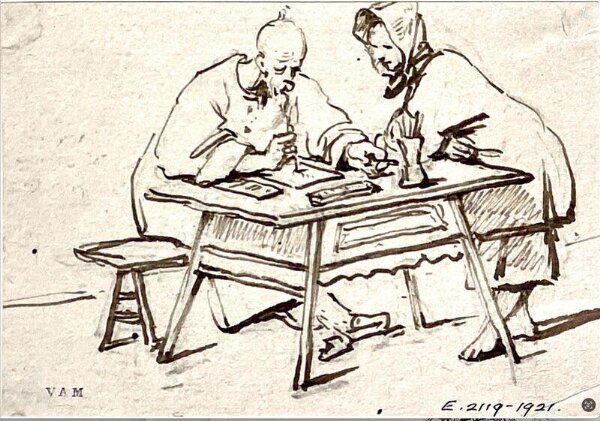 George Chinnery, A Chinese letter writer with a boatwoman