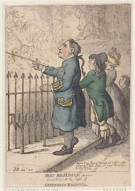 Thomas Rowlandson, John Rosedale Mariner, Exhibitor at the Hall of Greenwich Hospital