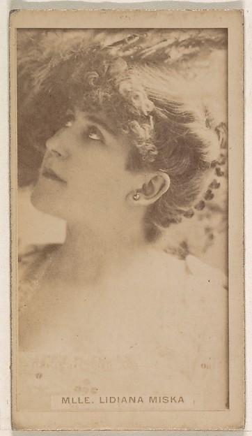 Kinney Brothers Tobacco Company, Mlle. Lidiana Miska, from the Actresses series (N245) issued by Kinney Brothers to promote Sweet Caporal Cigarettes