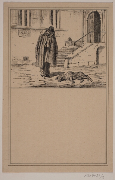 Adolph Kittendorff, Den døde hund. Nr. 2 i Chr. Winther og M. Rørbye, "25 Billeder for små børn"