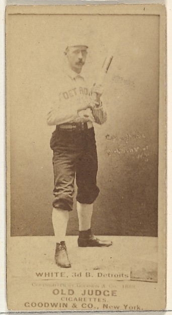 Goodwin & Company, James Laurie "Deacon" White, 3rd Base, Detroit Wolverines, from the Old Judge series (N172) for Old Judge Cigarettes