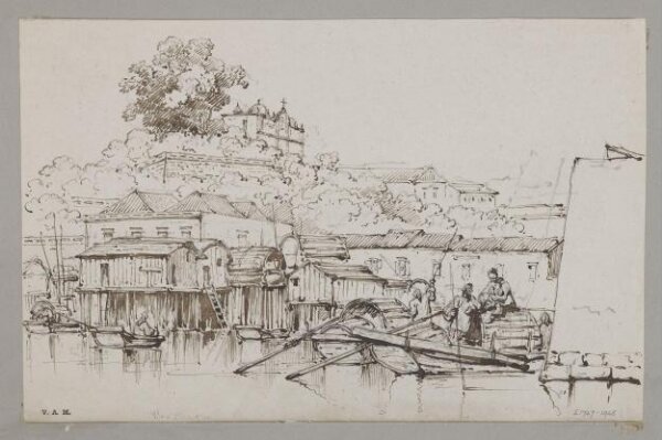 George Chinnery, College of San José from the adjacent boat-village, Macao