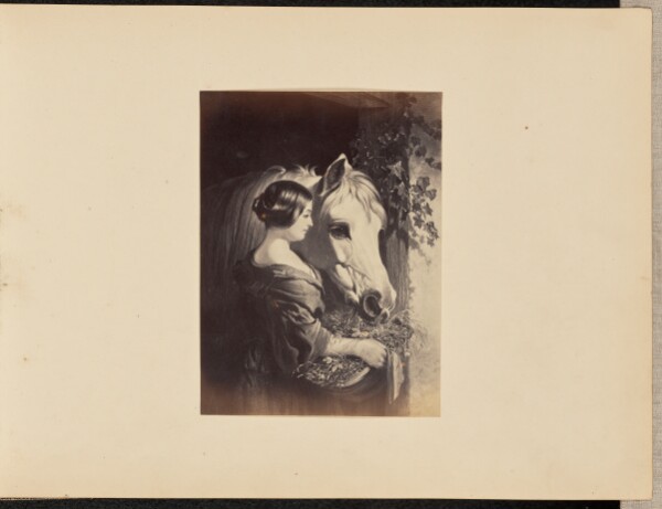 Unknown, [Painting of a woman and horse]