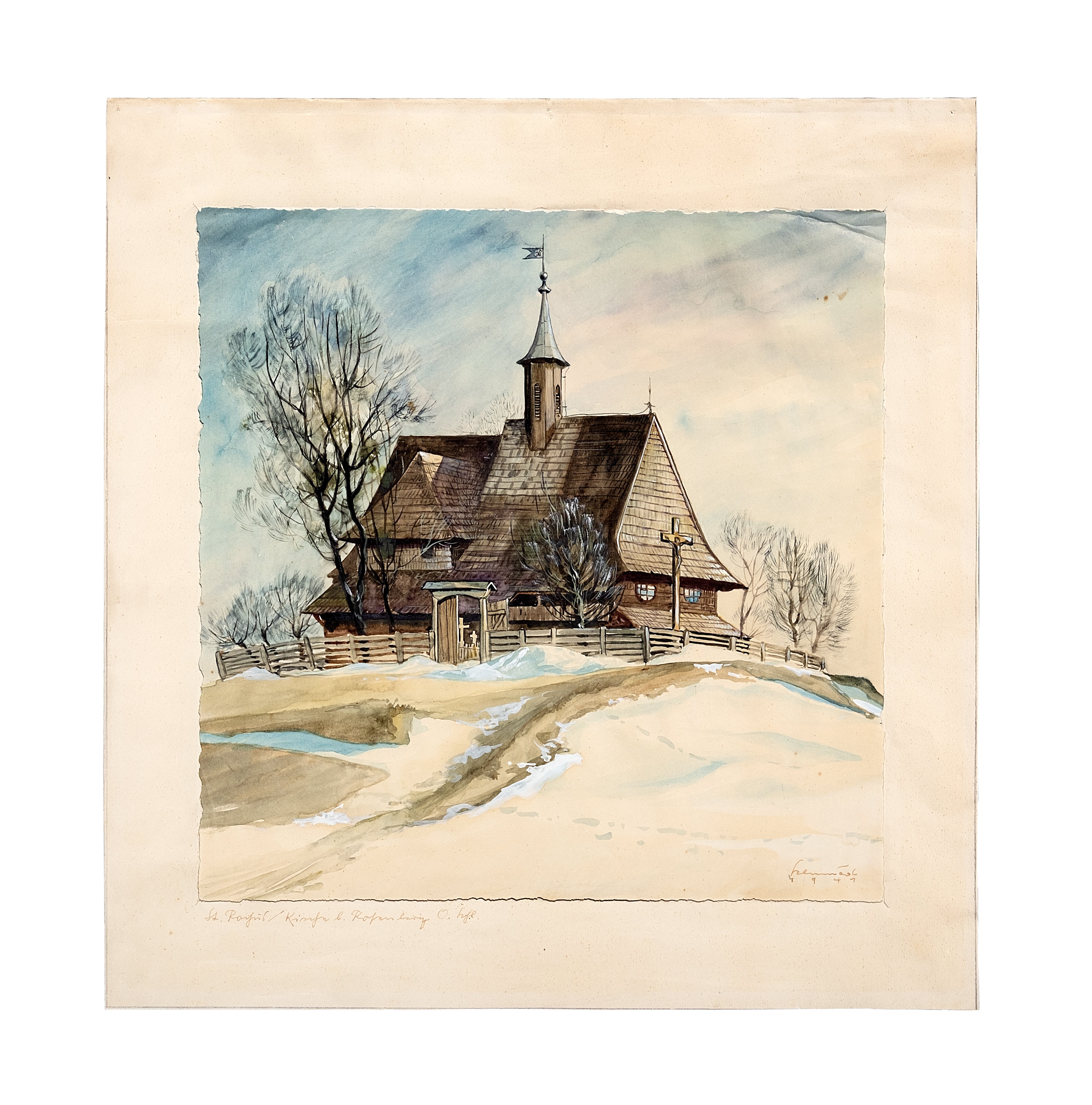Unknown artist, Grafik "St. Rochus / Kirche b. Rosenberg O. Schl."