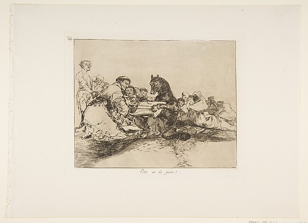 Goya (Francisco de Goya y Lucientes), Plate 74 from "The Disasters of War" (Los Desastres de la Guerra): 'That is the worst of it!' (Esto es lo peor!)