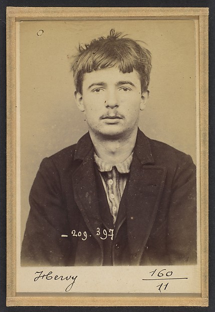 Alphonse Bertillon, Hervy. Marcel, Noël. 19 ans, né à Paris XVIIIe. Raccommodeur de porcelaine. Anarchiste. 27/10/93.