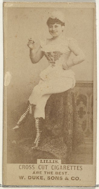 W. Duke, Sons & Co., Lillis, from the Actors and Actresses series (N145-3) issued by Duke Sons & Co. to promote Cross Cut Cigarettes