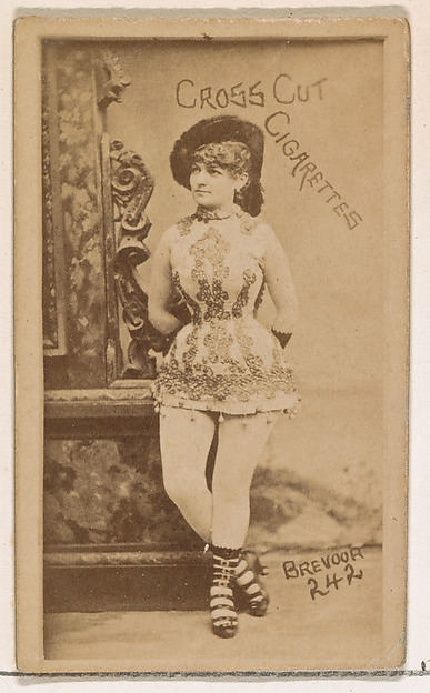 W. Duke, Sons & Co., Card Number 1242, Brevoor, from the Actors and Actresses series (N145-1) issued by Duke Sons & Co. to promote Cross Cut Cigarettes