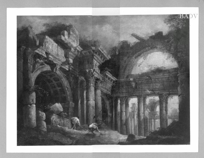 Francesco Guardi, Antike Ruinen mit zwei Figuren