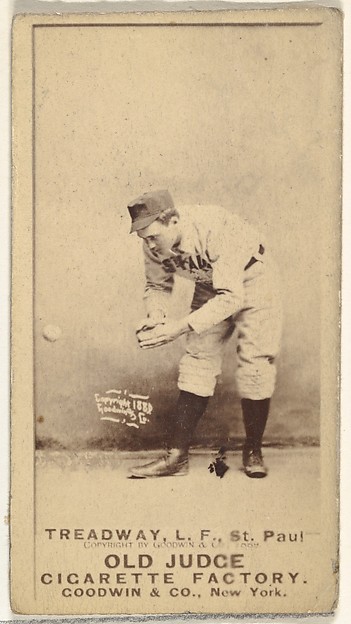 Goodwin & Company, George B. Treadway, Left Field, St. Paul Apostles, from the Old Judge series (N172) for Old Judge Cigarettes