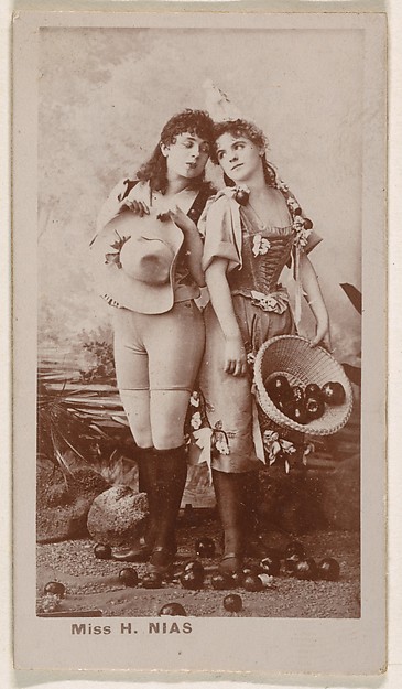 Kinney Brothers Tobacco Company, Miss H. Nias, from the Actresses series (N245) issued by Kinney Brothers to promote Sweet Caporal Cigarettes