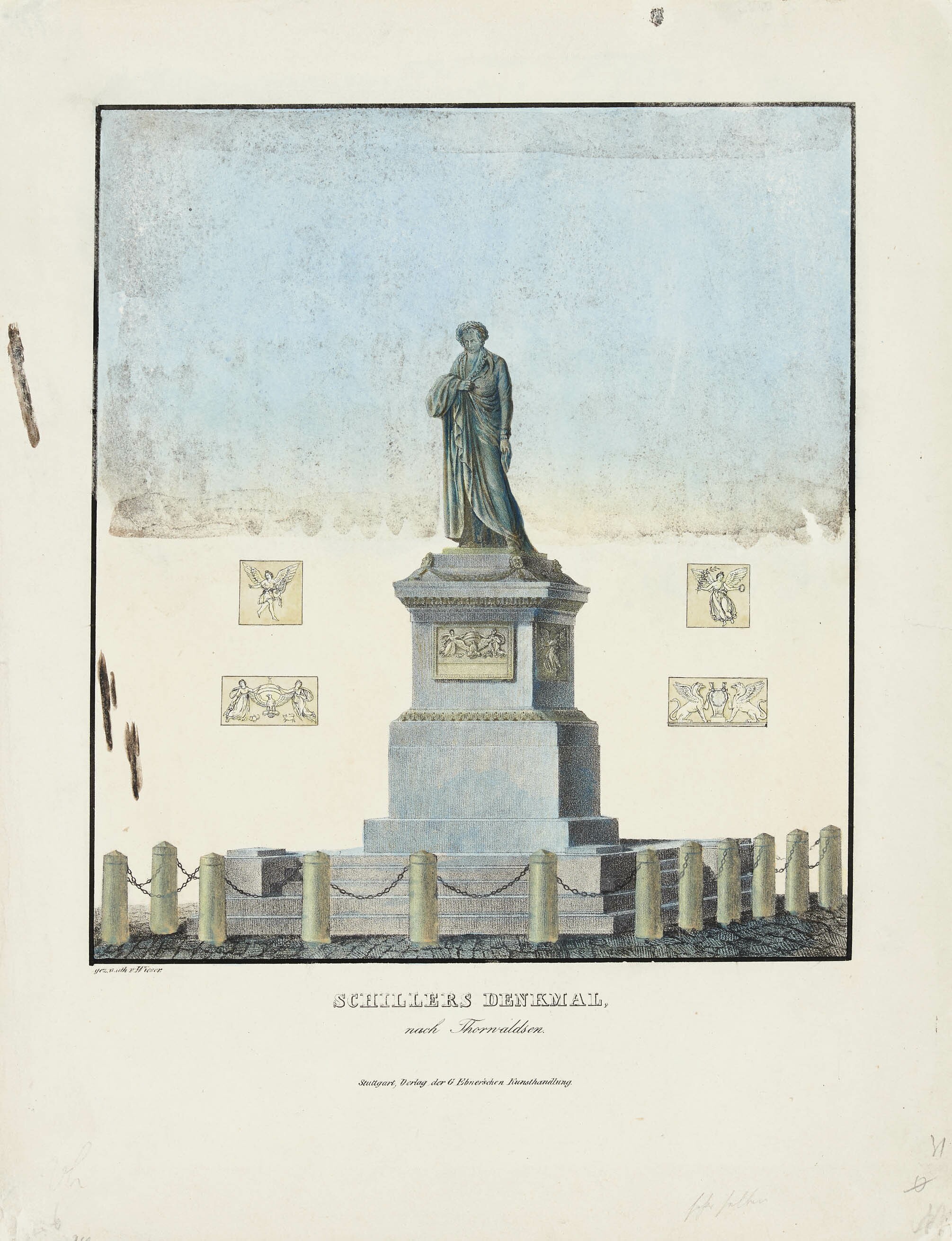 Verlag der G. Ebner'schen Kunsthandlung, Entwurf zum Schillerdenkmal in Stuttgart