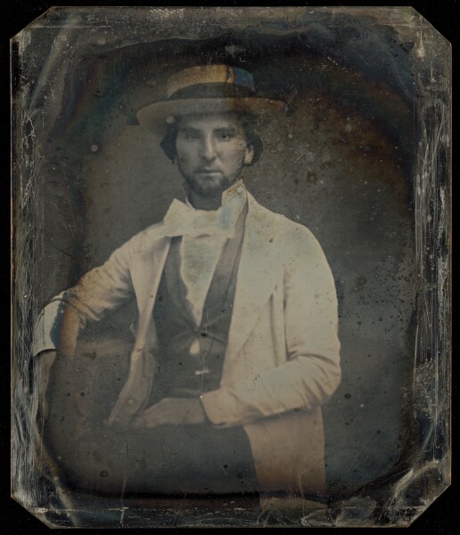 Unknown, [Portrait of a Seated, Bearded Man in Hat]