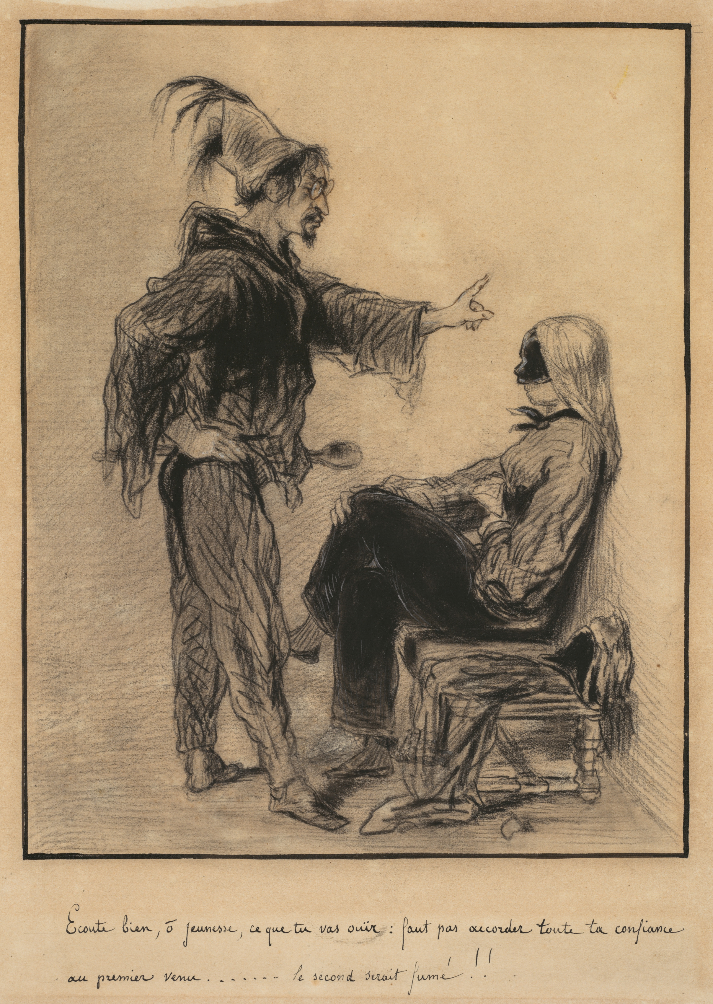 Paul Gavarni, Study for a Scene from "Carnaval"