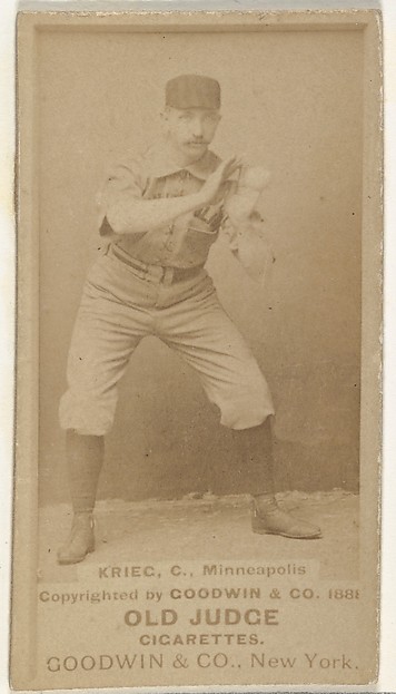 Goodwin & Company, William Frederick "Bill" Krieg, Catcher, Minneapolis, from the Old Judge series (N172) for Old Judge Cigarettes