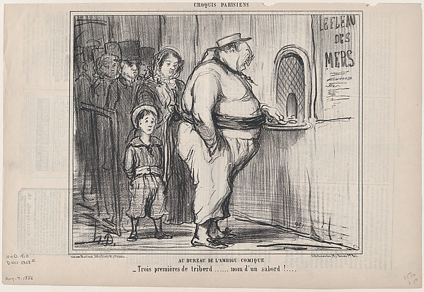 Honoré Daumier, Au Bureau de l'Ambigu Comique, from "Croquis Parisiens"