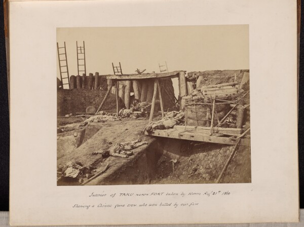 Felice Beato, [Interior of the Angle of Taku North Fort Immediately After Its Capture by Storm]