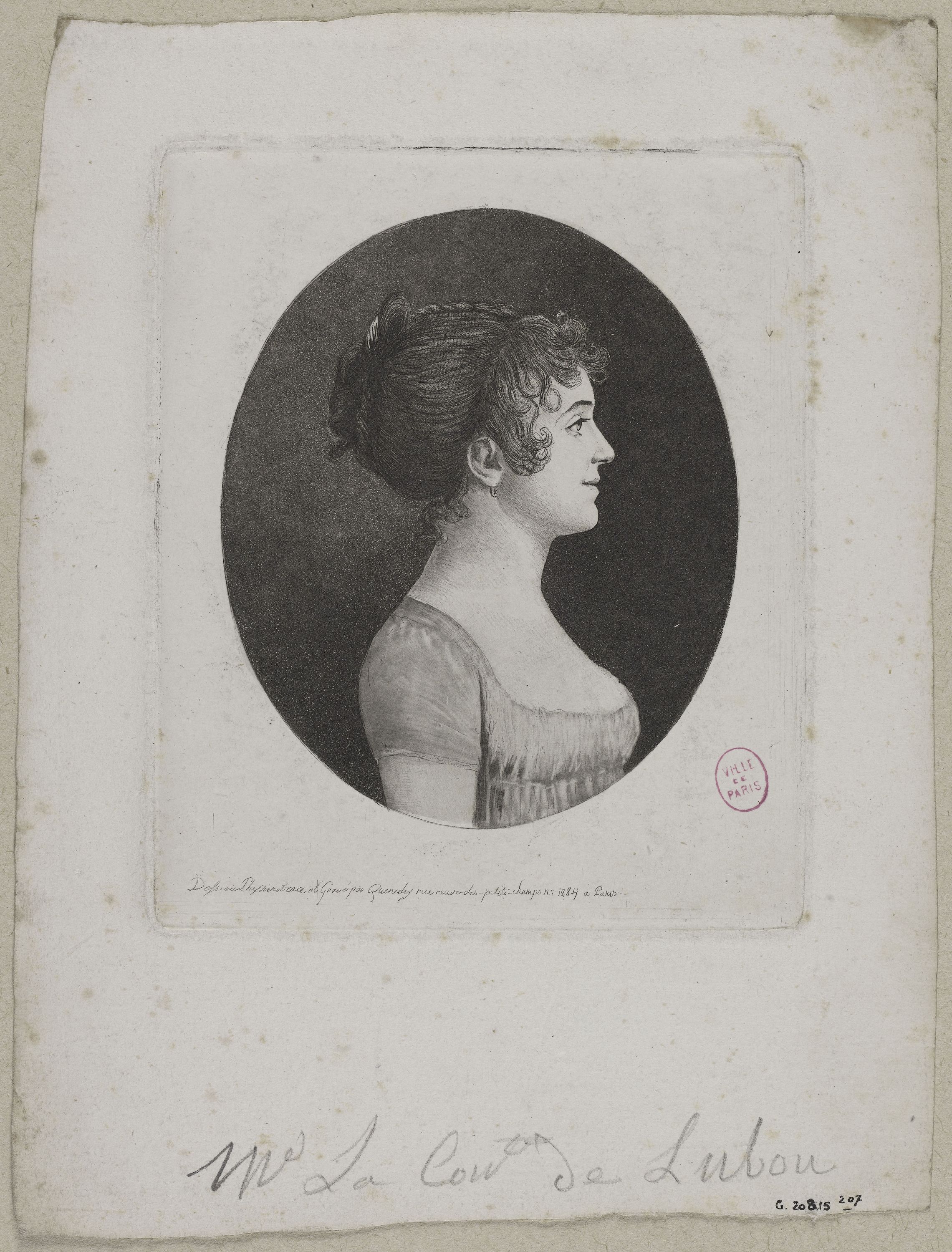 Edmé Quenedey, Portrait de Madame la Comtesse de Lubon