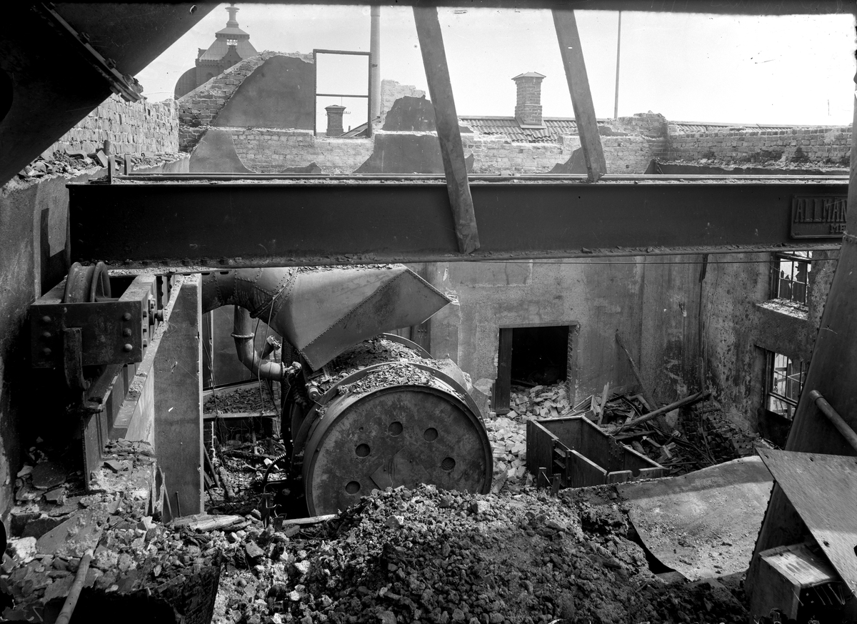 Ellert Johan Viktor Sörman, Kopparhyttans brand 1917. Fotograf E Sörman.