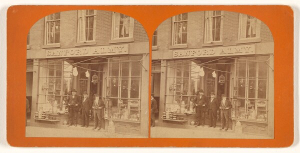 Unknown, [Exterior view of the business of Sanford Almy]