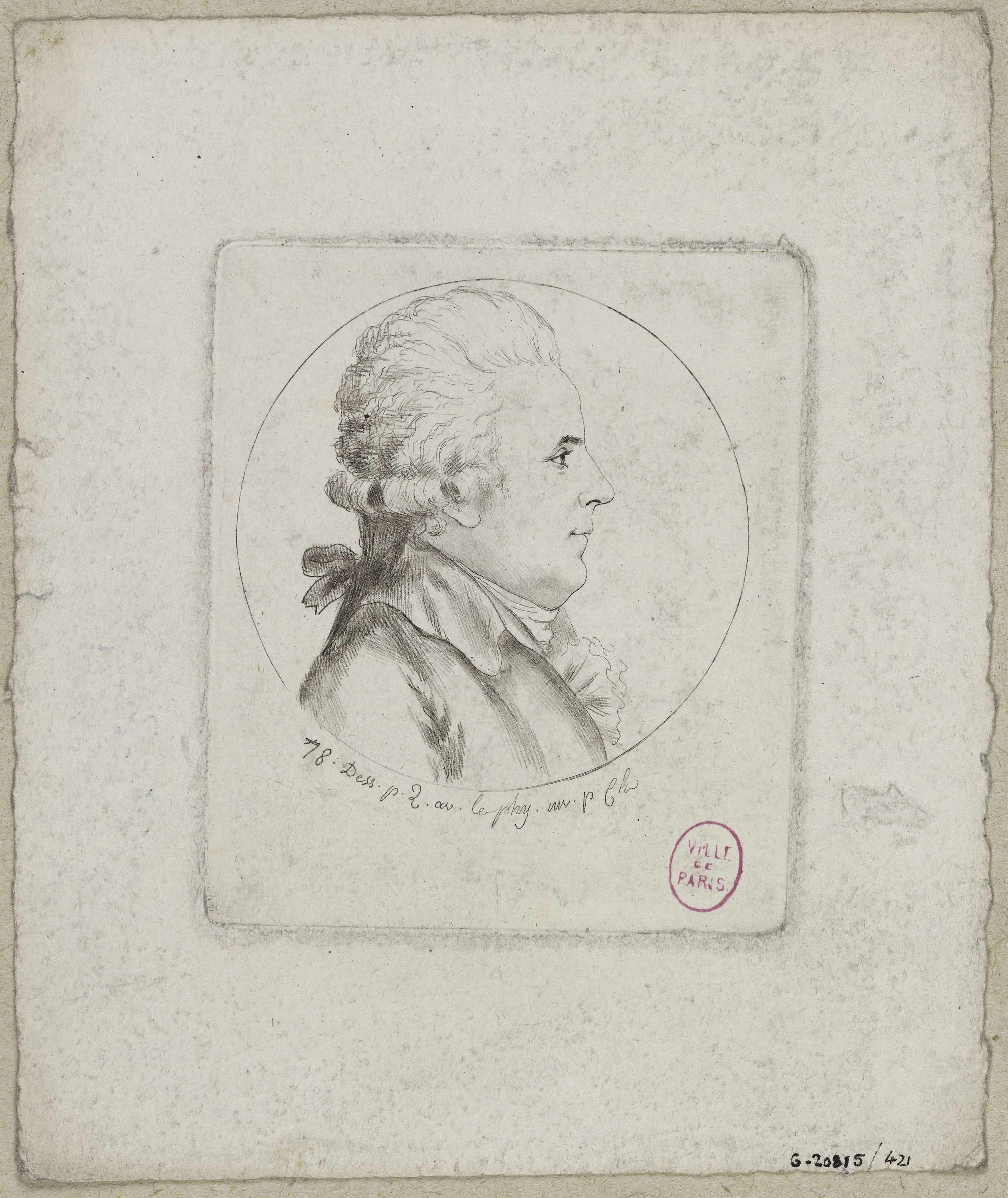 Edmé Quenedey, Portrait d'un homme, fin XVIIIème siècle/début XIXème siècle