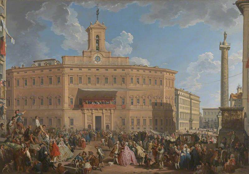 Giovanni Paolo Panini, The Lottery in Piazza di Montecitorio
