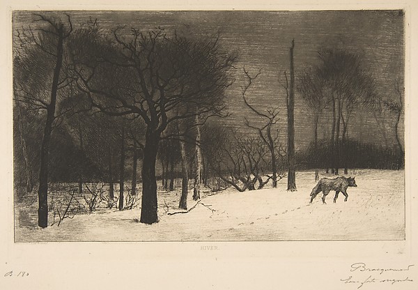 Félix Bracquemond, Hiver (Le Loup dans la neige)