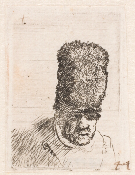 Rembrandt van Rijn, Hoved af gammel mand med en høj pelshue