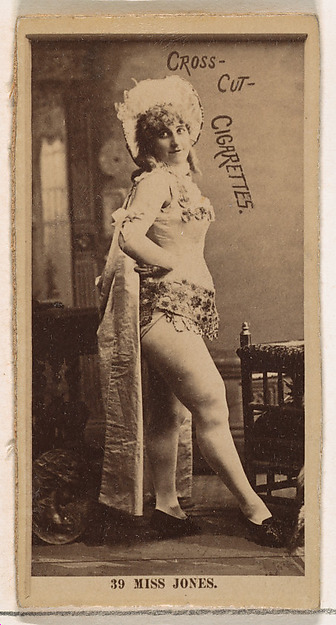 W. Duke, Sons & Co., Card Number 39, Miss Jones, from the Actors and Actresses series (N145-2) issued by Duke Sons & Co. to promote Cross Cut Cigarettes