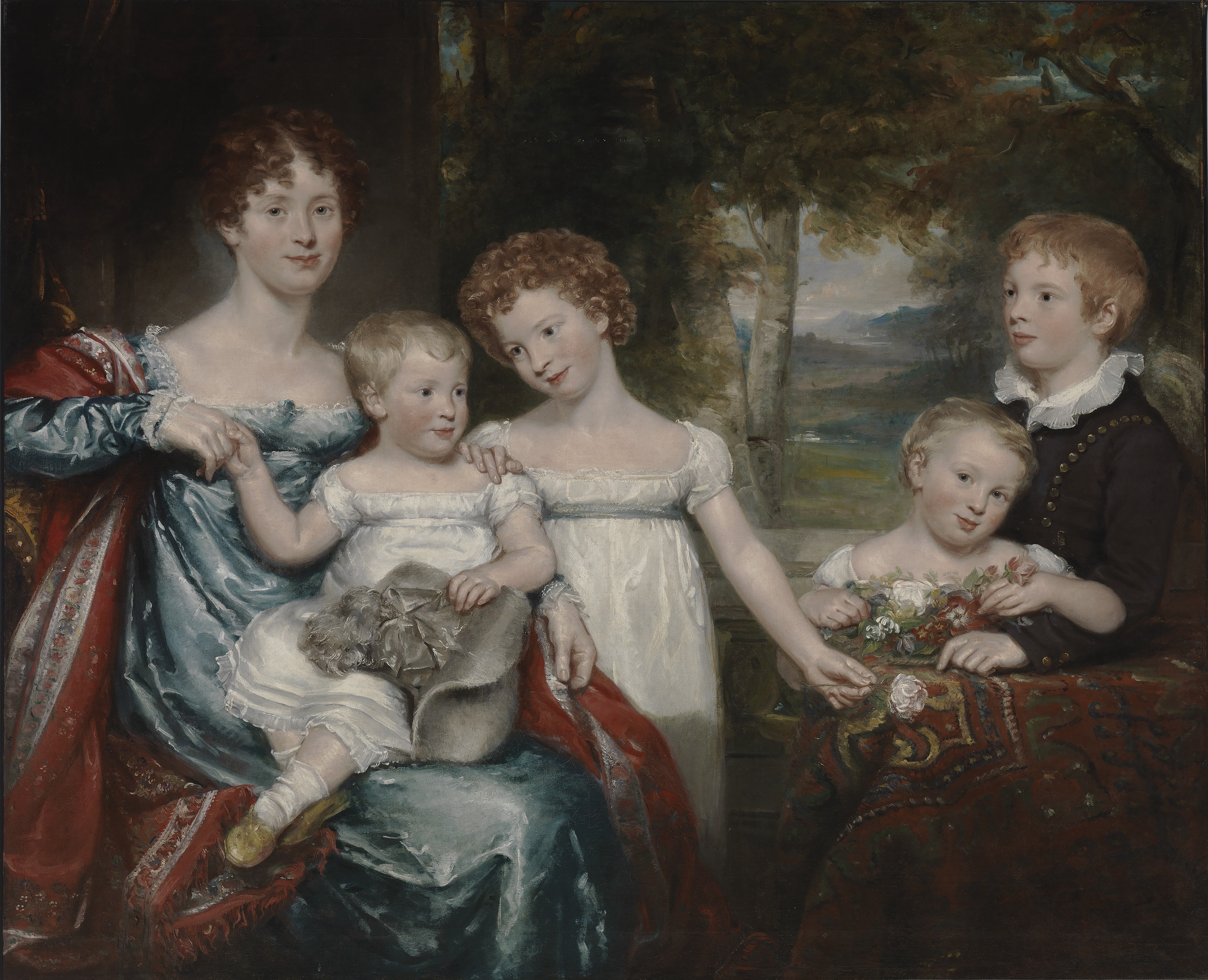 Unidentified, Mrs. Hawkins and Family