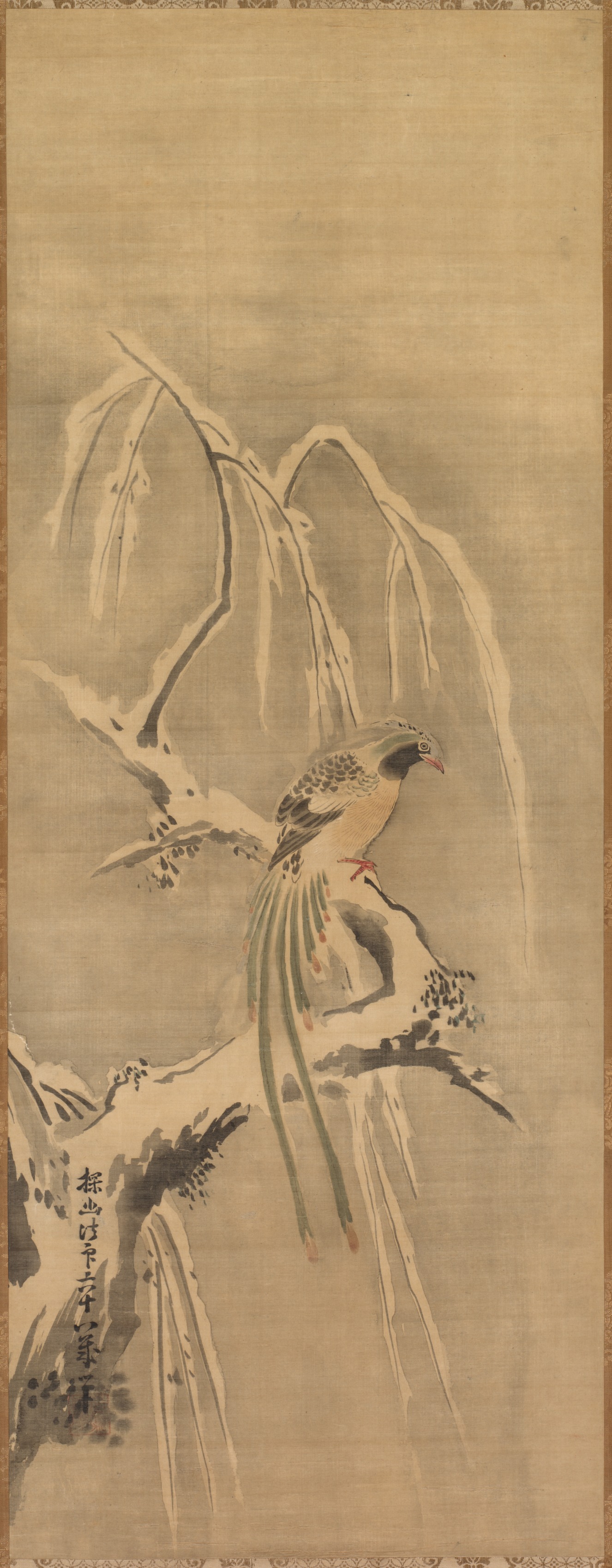 Kano Tan’yū, Chinese Bird on Snow-Laden Branch